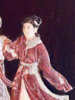 Painel de madeira Jacarandá com figuras incrustadas em pedra, China - Image 7