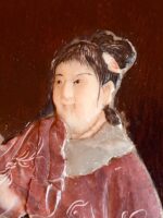 Painel de madeira Jacarandá com figuras incrustadas em pedra, China - Image 3