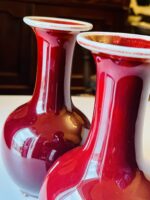 Par de vasos de porcelana chinesa sangue de boi - Image 2