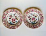 Par de pratos em porcelana Chinesa, Companhia das Índias