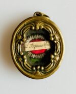 Relicário  Santo Agnus Dei  com tampa gravada com Maria