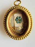 Relicário do cabelo do Papa Pio IX) - interior marcado Séc. XIX - Image 6