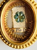 Relicário do cabelo do Papa Pio IX) - interior marcado Séc. XIX - Image 5