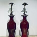 Par de Grandes Jarrões /Candeeiros Porcelana Chinesa